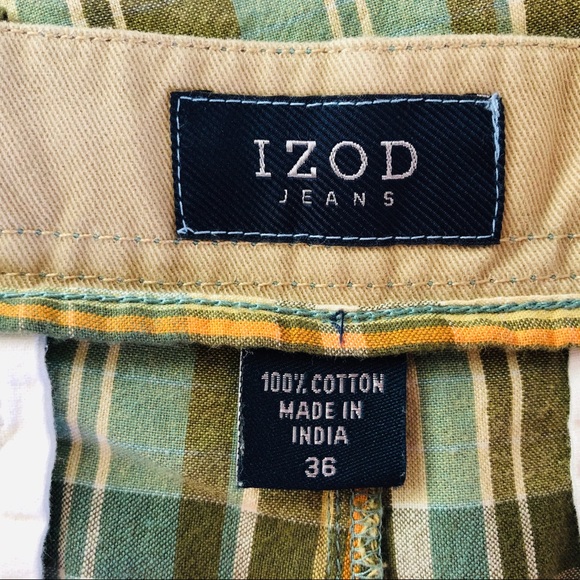 Izod Madras Bermuda Shorts Size Men's 36 - Picture 6 of 6